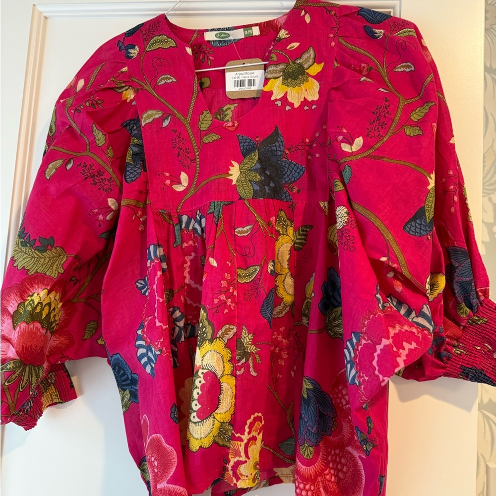 NWT Floral Hot Pink Blouse